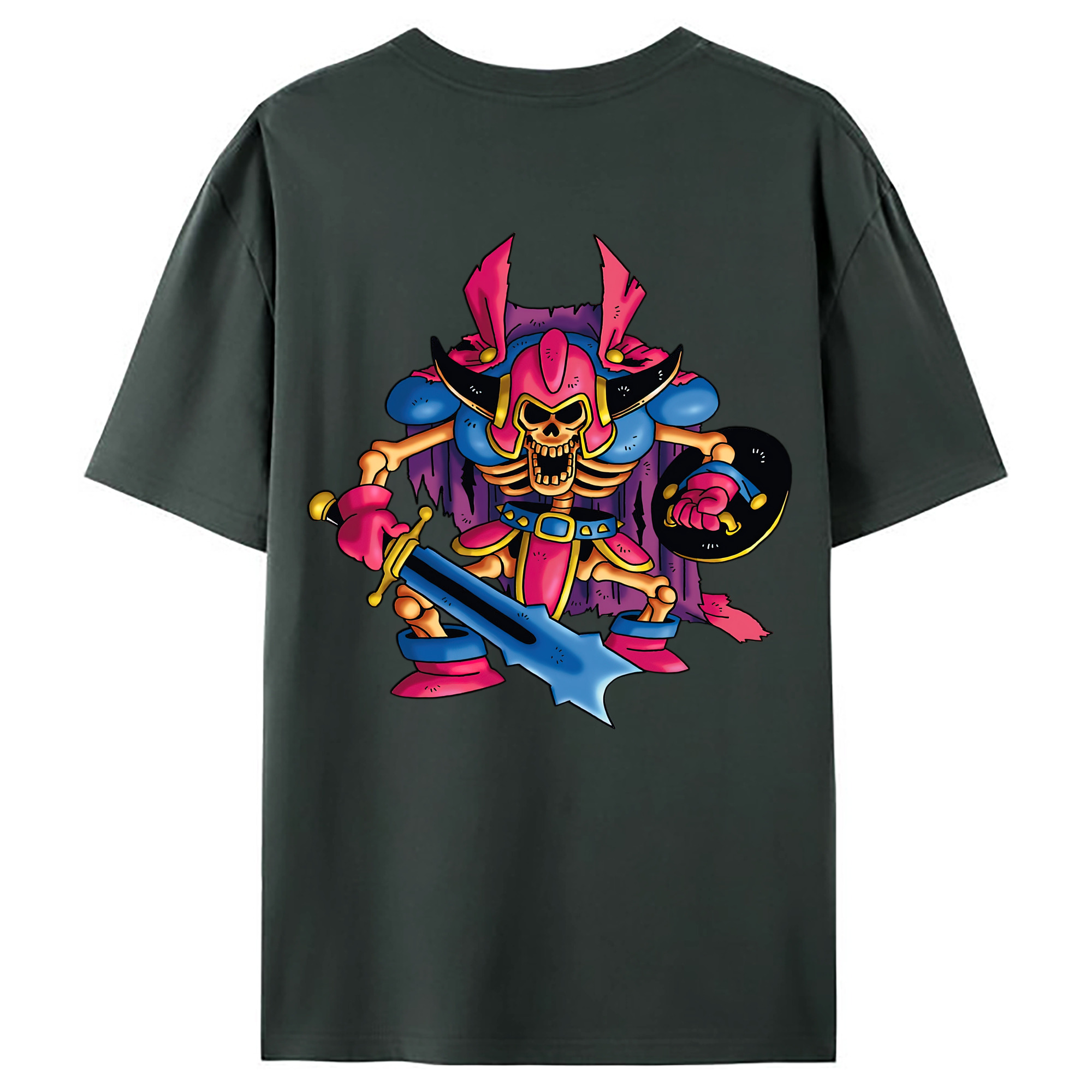 （画像用） ドラゴンクエスト Doragon Kuesuto Dragon Quest 綿100％ メンズ半袖Tシャツ（バックプリント） 通気性